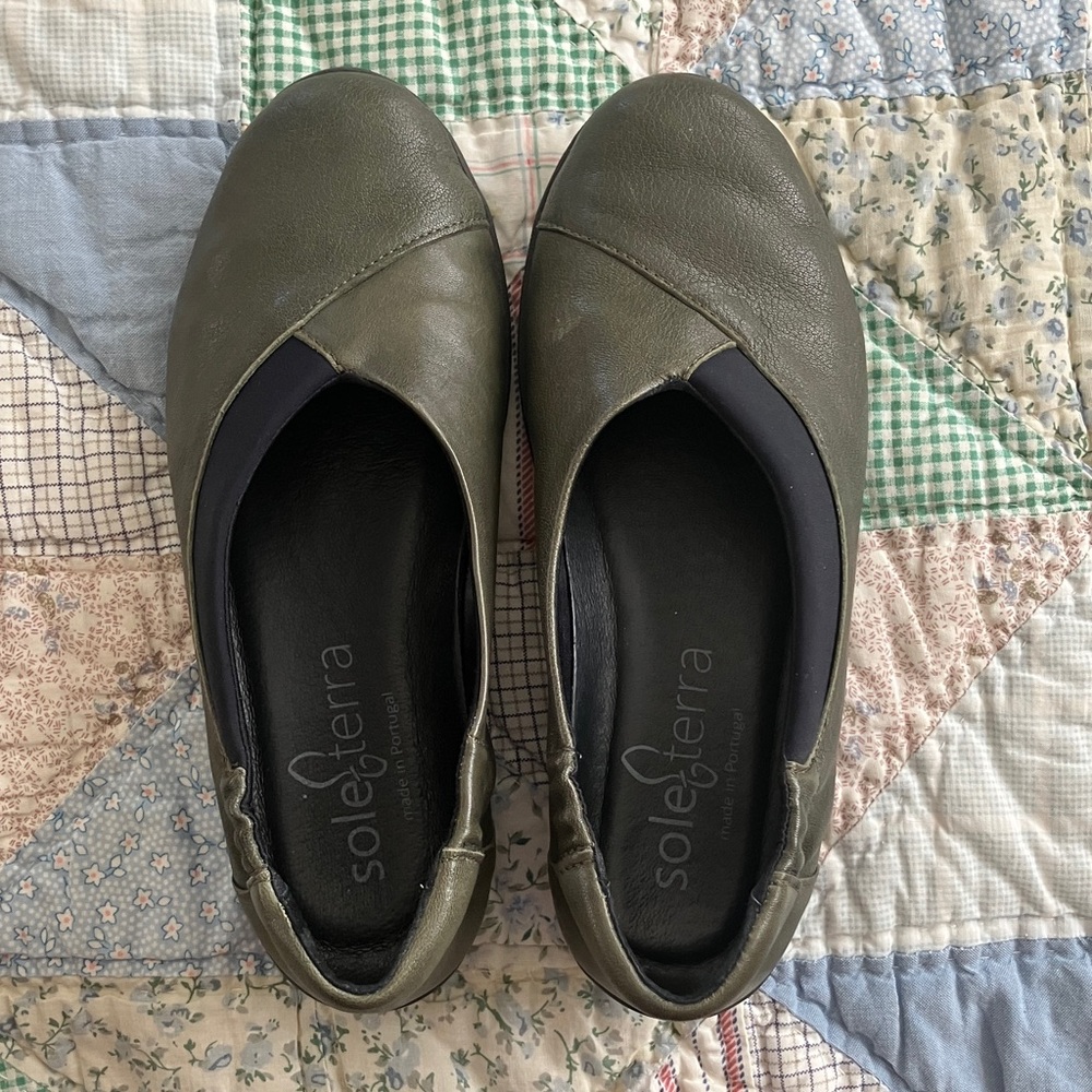 Olive Green Slip-On SoleTerra Women's Flats